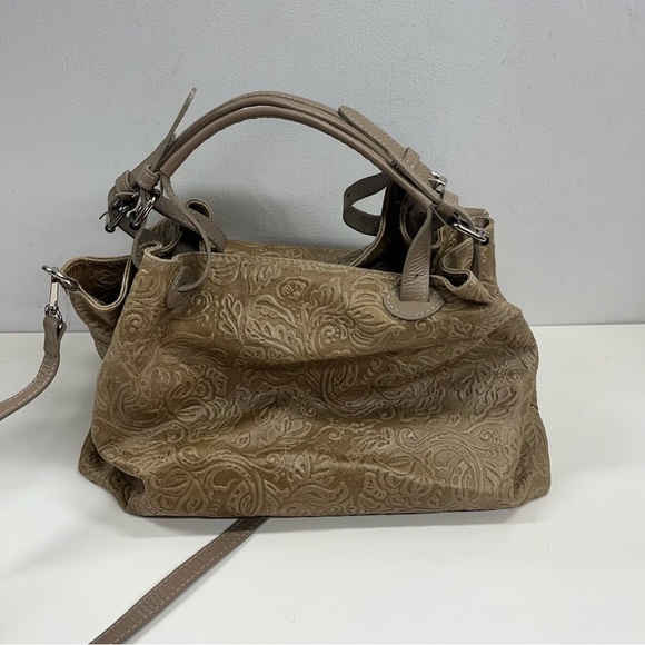 ISADORA XL Hand Tooled Leather Tote/Travel Bag in Cappuccino NWOT - Picture 4 of 9